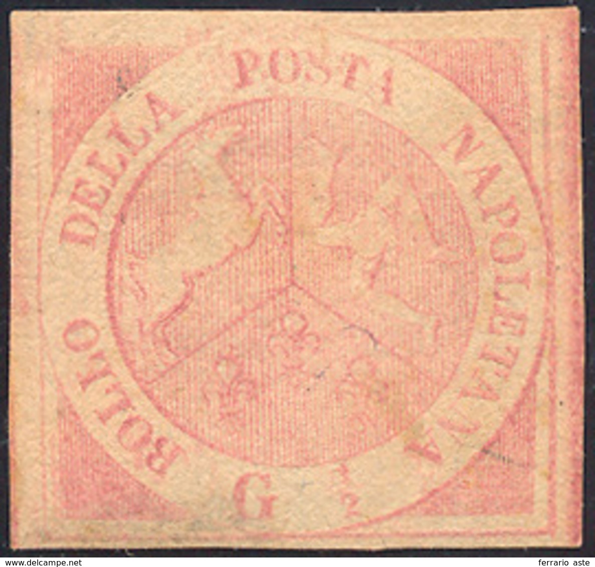 281 1858 - 1/2 Grano Rosa Carminio Chiaro, I Tavola (1c), Nuovo, Gran Parte Di Gomma Originale, Perfetto... - Neapel