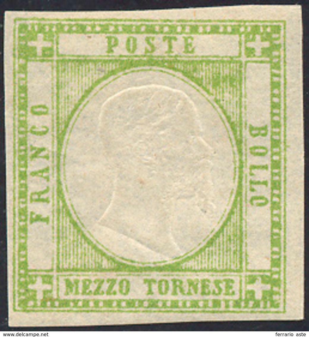 331 1861 - 1/2 Tornese Verde Giallo Chiaro (17a), Nuovo, Gomma Originale, Perfetto. A. Ed Enzo Diena, Fe... - Naples