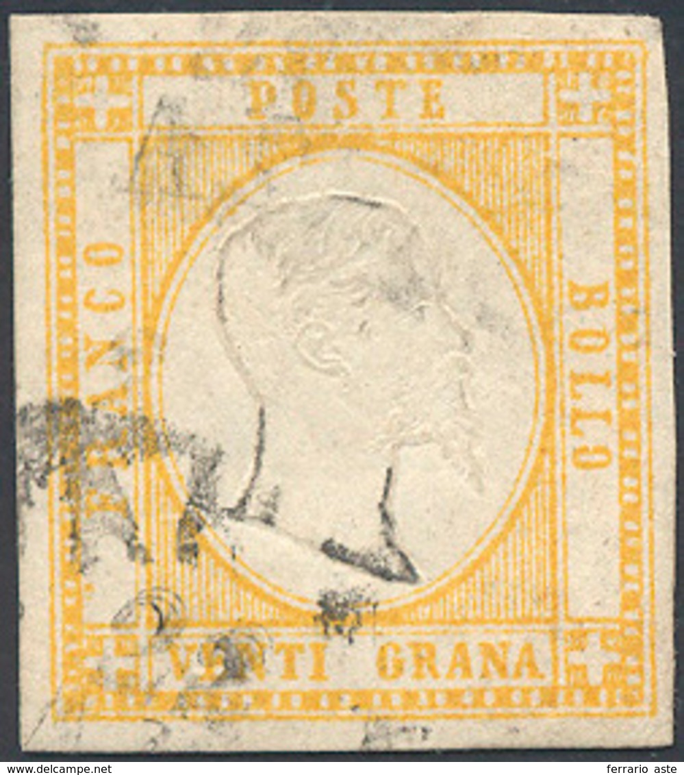 370 1861 - 20 Grana Giallo (23), Usato, Perfetto. E.Diena, G.Oliva, Cert. Ferrario.... - Neapel