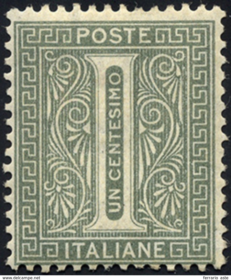 923 1863 - 1 Cent. Verde Grigio Chiaro, De La Rue, Tiratura Di Londra (L14), Gomma Originale, Perfetto, ... - Andere & Zonder Classificatie