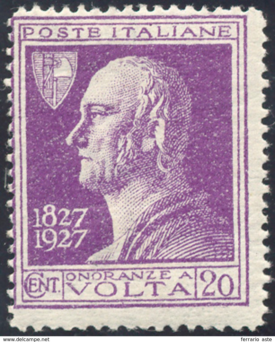 1157 1927 - 20 Cent. Volta Violetto, ERRORE DI COLORE (210A), Gomma Originale Integra, Perfetto. Raro! Ce... - Other & Unclassified