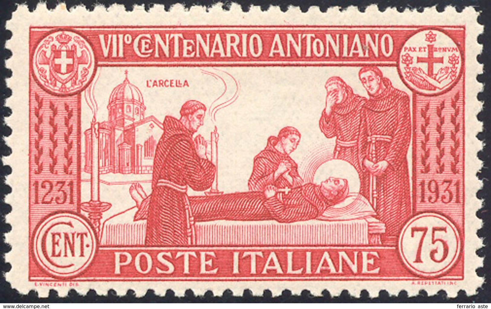 1187 1931 - 75 Cent. S. Antonio, Dent. 12 (299), Gomma Originale Integra, Perfetto E Ben Centrato. Bellis... - Other & Unclassified