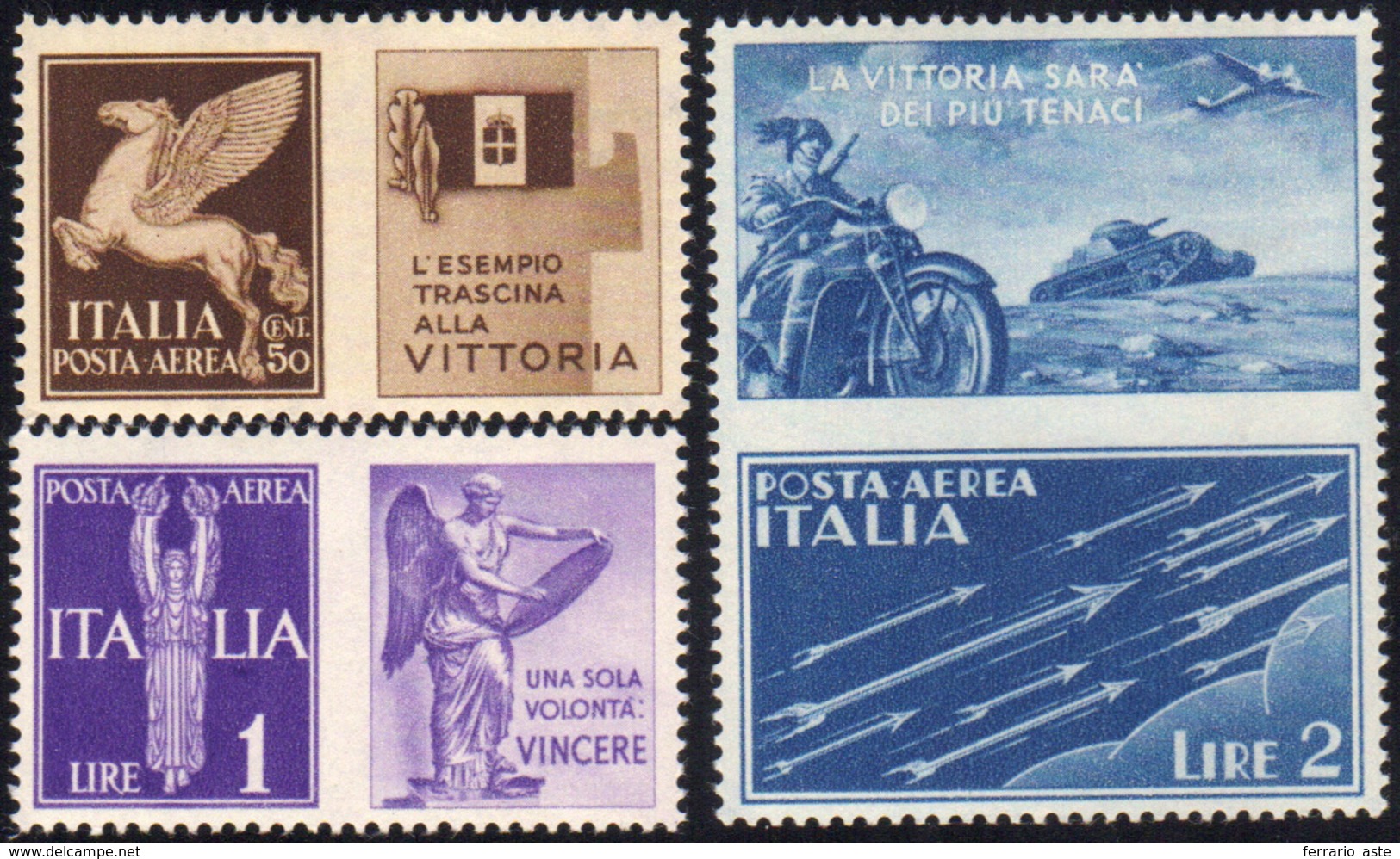 1248 1942 - Non Emessi (12A/12C), Ben Centrati, Gomma Integra, Perfetti. Cert. Diena.... - Other & Unclassified