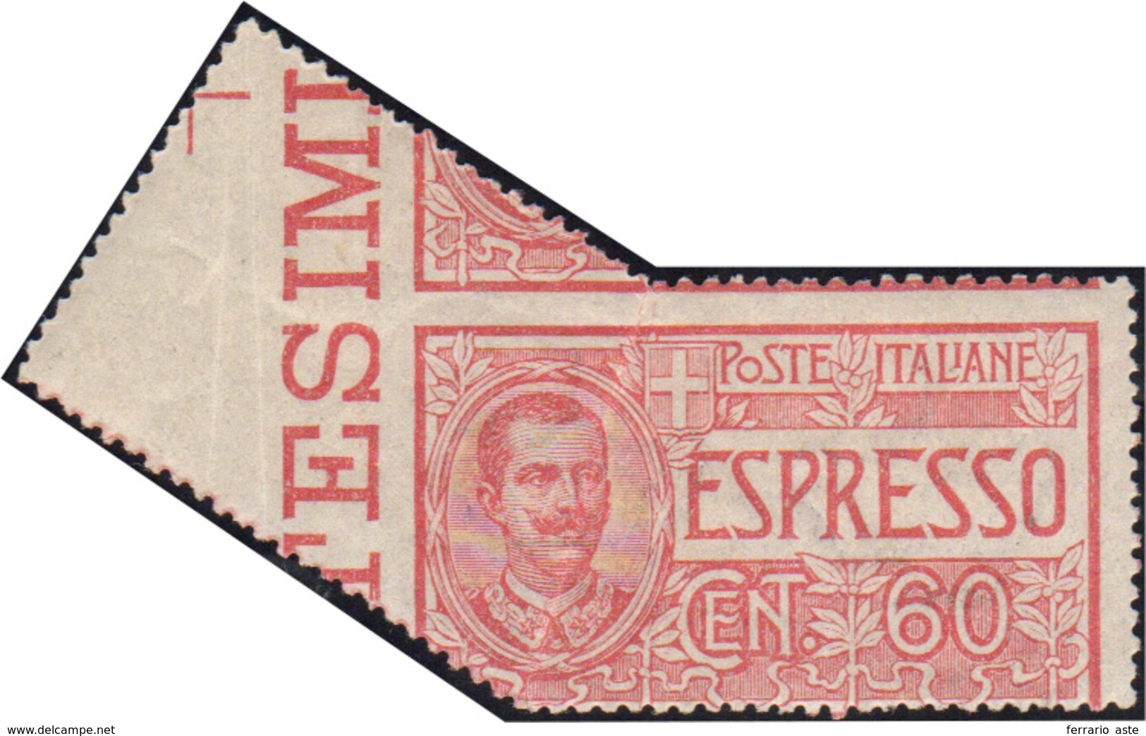 1265 1922 - 60 Cent. Espresso (7), Bella Ed Evidente Varietà Di Dentellatura Causata Da Un'anomala Piegat... - Other & Unclassified