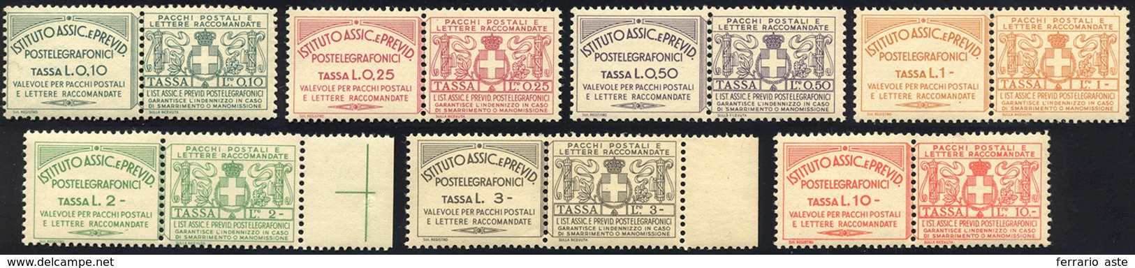 1277 1936 - Assicurazioni E Previdenza Postelegrafonici, Serie Completa (10/16), Gomma Originale Integra,... - Other & Unclassified
