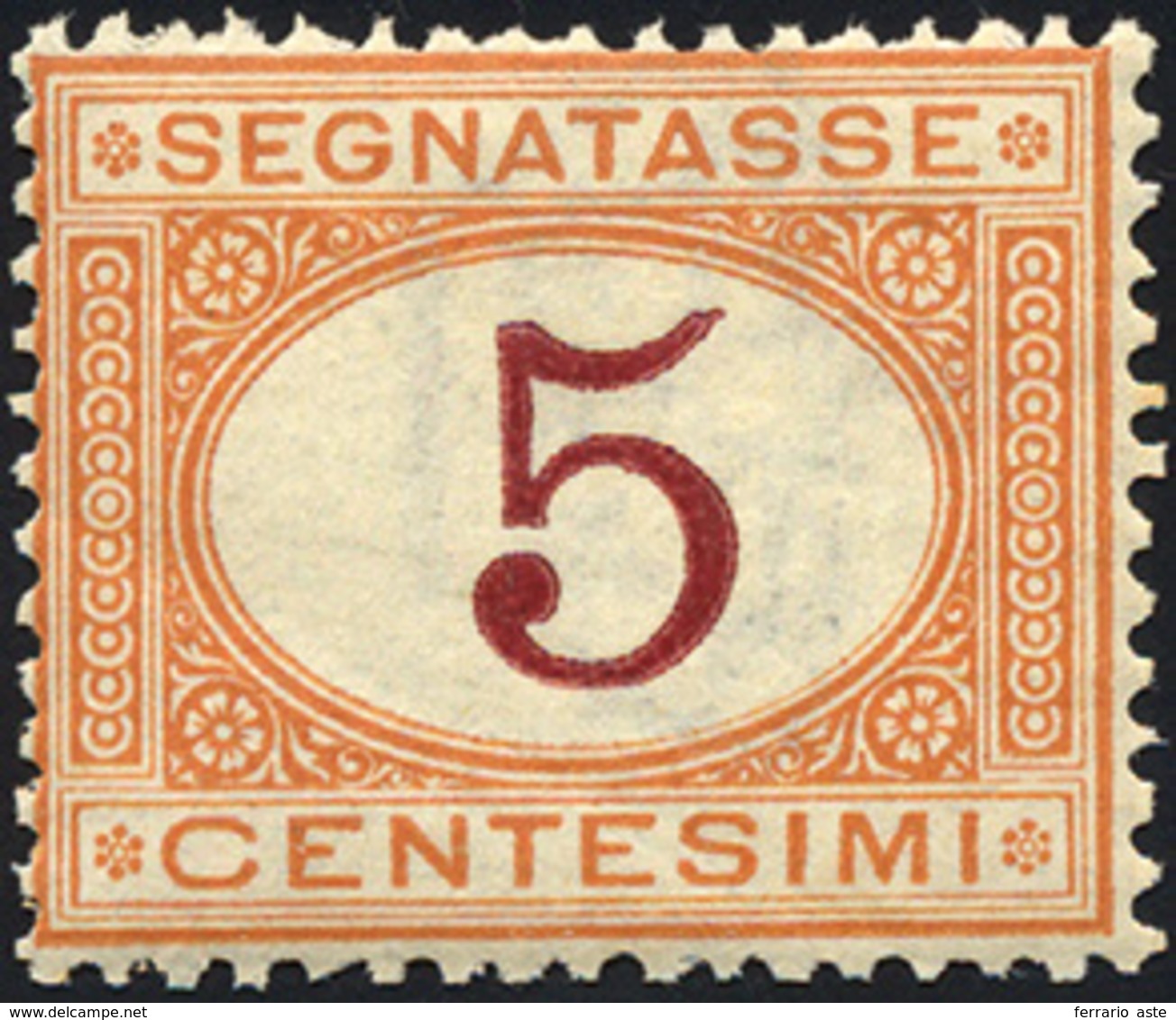 1286 1870 - 5 Cent. Ocra E Carminio (5), Gomma Integra, Perfetto, Buona Centratura. Cert. Raybaudi.... - Other & Unclassified
