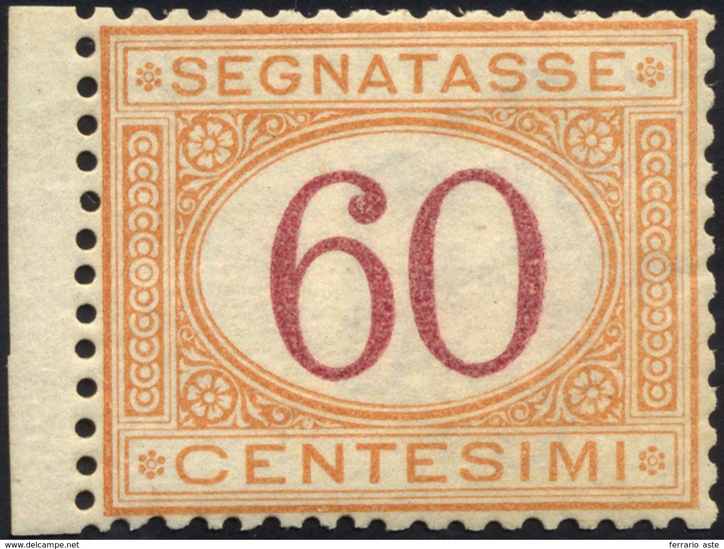 1293 1870 - 60 Cent. Ocra E Carminio (10), Gomma Integra, Bordo Di Foglio, Perfetto. Splendido Per Fresch... - Other & Unclassified