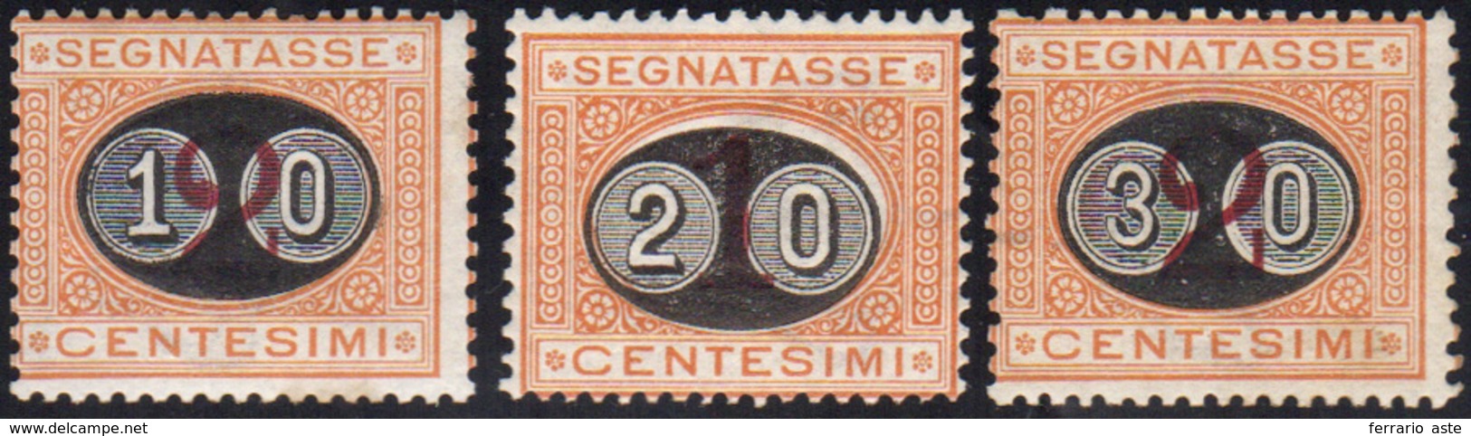 1305 1890/91 - Mascherine (17/19), Gomma Integra, Perfetti, Lievi Ossidazioni Sul Basso Valore. Cert. Ray... - Other & Unclassified