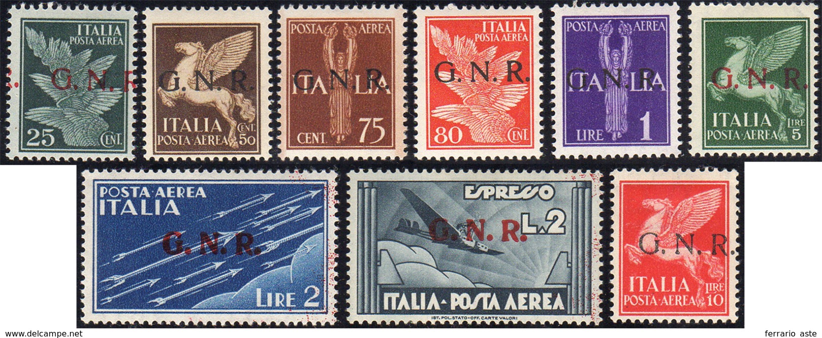 1419 1944 - Soprastampati G.N.R., Tiratura Di Verona (117/125), Gomma Originale, Perfetti. Molto Freschi!... - Correo Aéreo