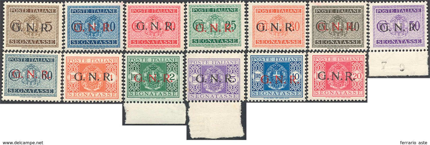 1434 1943/44 - Soprastampati G.N.R., Serie Completa, Tirature Miste Di Verona E Brescia (S. 2308/I), Gomm... - Postage Due