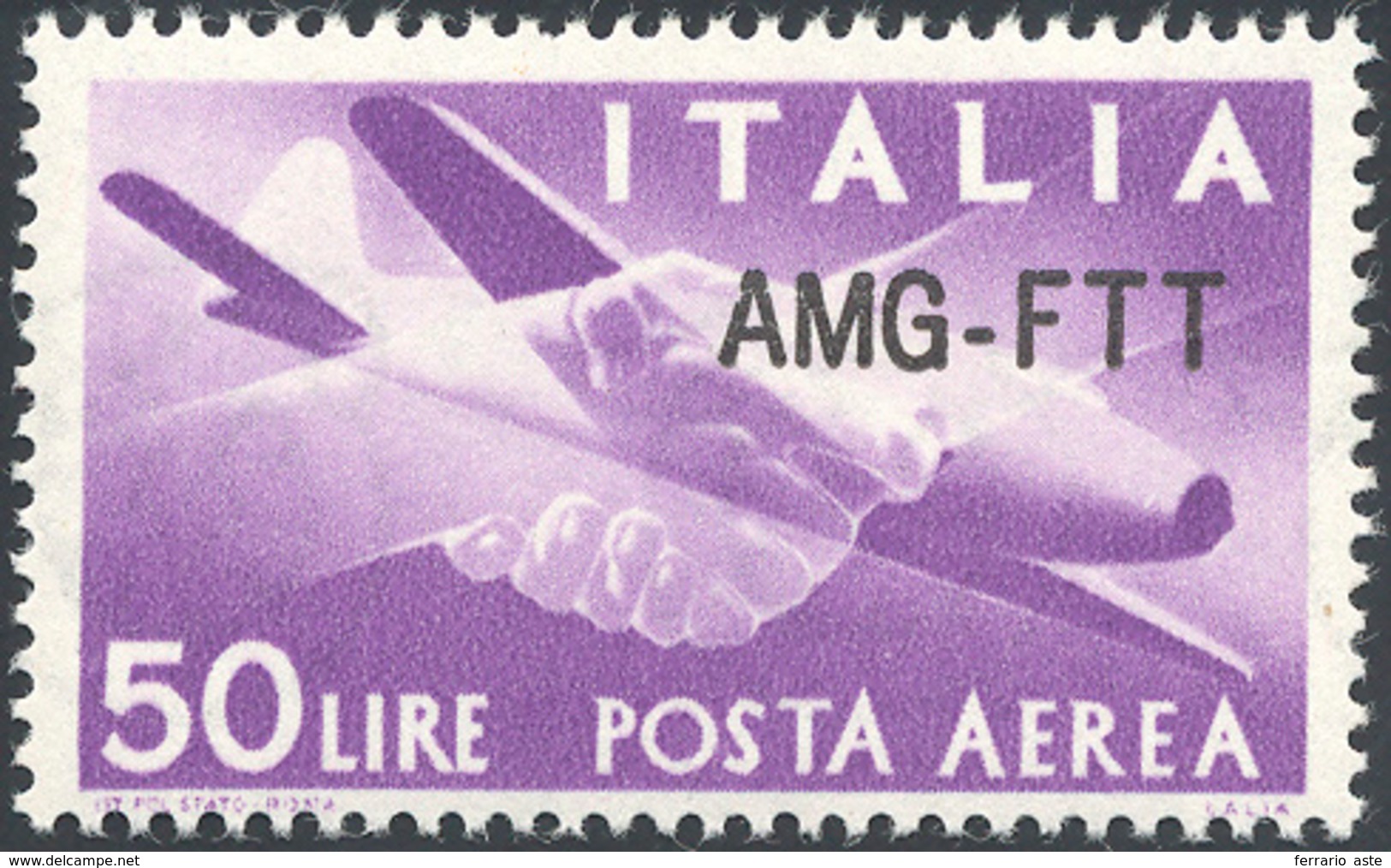 1499 POSTA AEREA 1954 - 50 Lire, Nuova Soprastampa (22A), Gomma Originale Integra, Perfetto.... - Andere & Zonder Classificatie