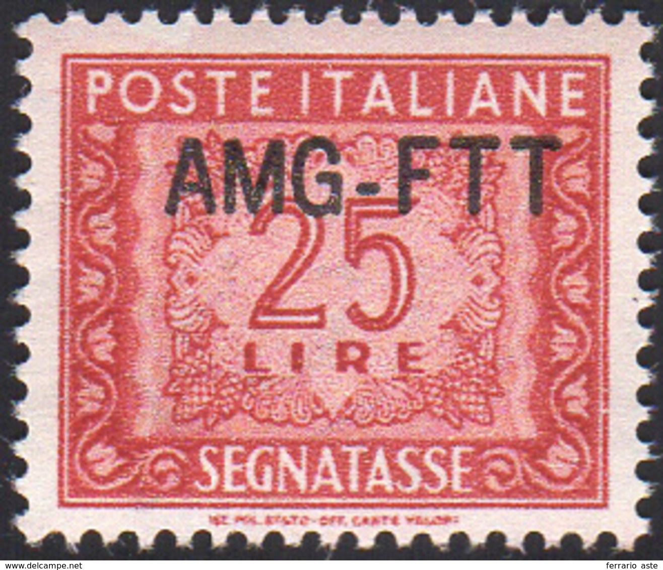 1509 SEGNATASSE 1954 - 25 Lire, Nuovo Tipo Di Soprastampa (25A), Ottima Centratura, Gomma Integra, Perfet... - Other & Unclassified