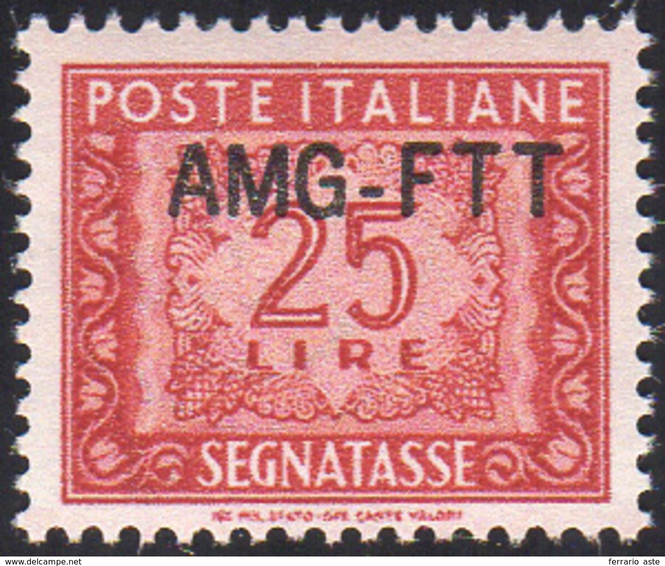 1510 SEGNATASSE 1954 - 25 Lire, Nuovo Tipo Di Soprastampa (25A), Ottima Centratura, Gomma Integra, Perfet... - Andere & Zonder Classificatie