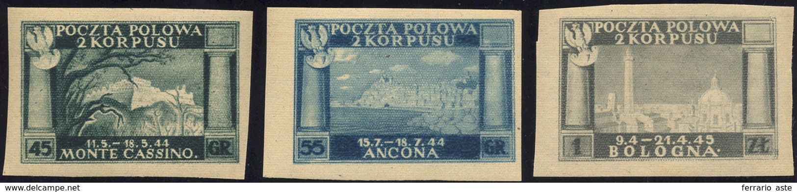 1537 1946 - Vittorie Polacche, Carta Grigia, Non Dentellati (1A/3A), Gomma Integra, Perfetti. Belli!... - 1946-47 Período Del Corpo Polacco