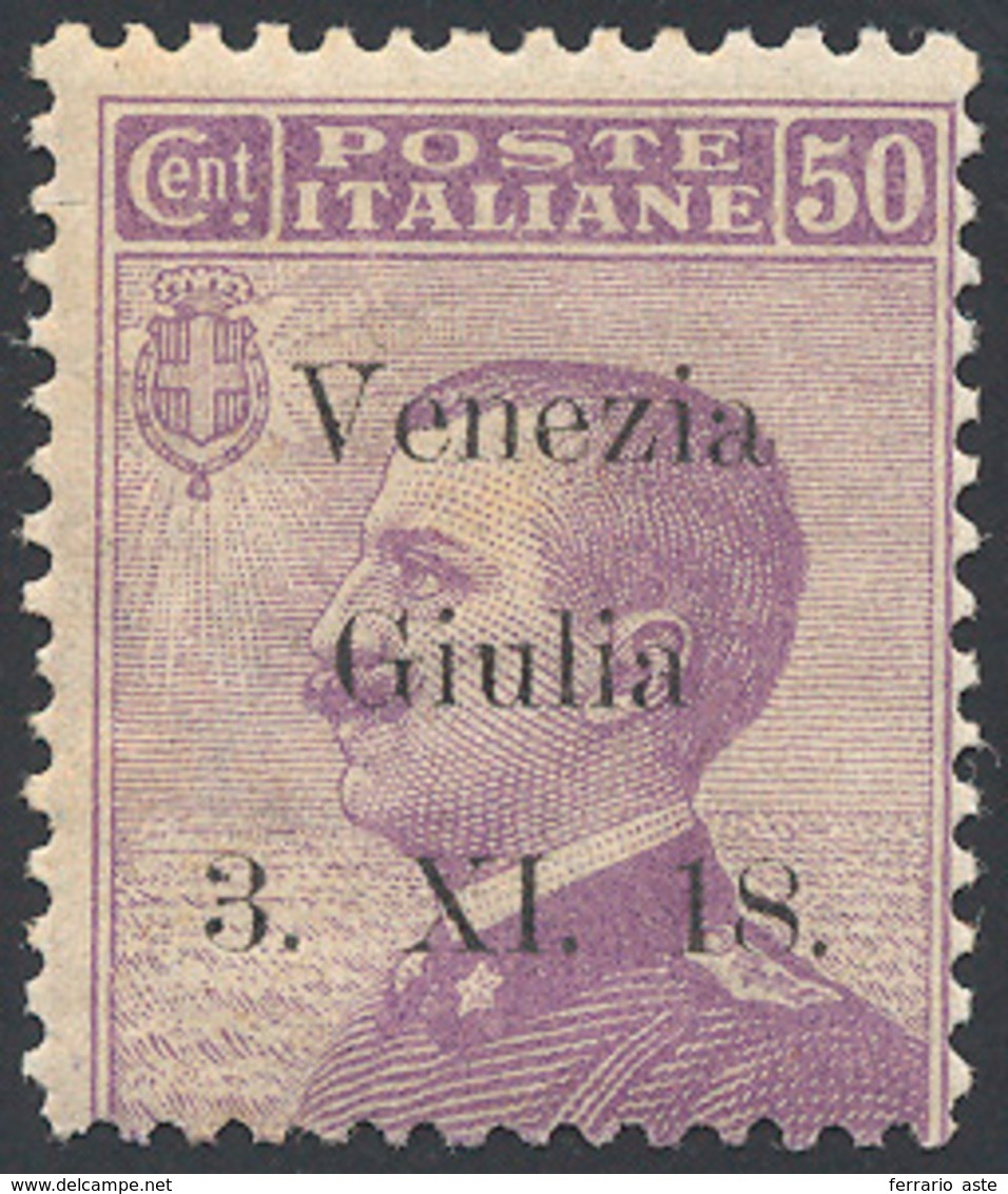 1557 VENEZIA GIULIA 1918 - 50 Cent. Michetti, Soprastampa Di Saggio (S1), Gomma Originale, Perfetto. Molt... - Other & Unclassified