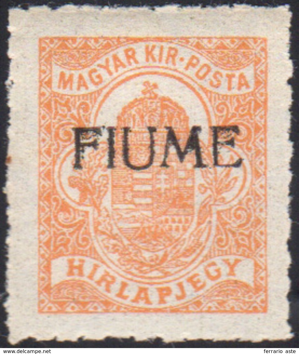 1580 FIUME GIORNALI 1918 - 2 F. Arancio, Perforazione A Trattini (1A), Gomma Integra, Perfetto. Bello! G.... - Other & Unclassified