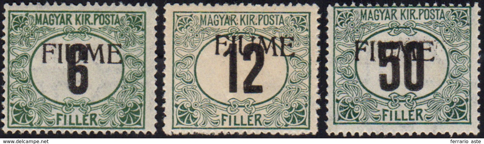 1581 FIUME SEGNATASSE 1918 - Soprastampati A Macchina, Serie Del 1914 (1A/3A), Gomma Integra, Perfetti. G... - Otros & Sin Clasificación