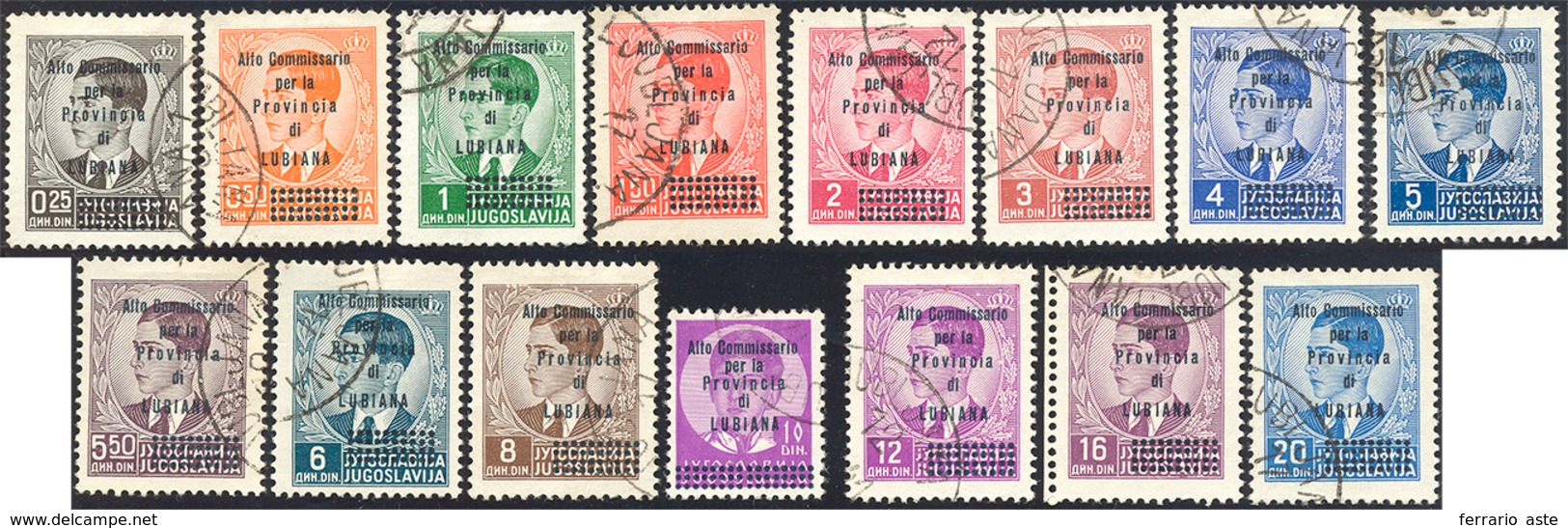 1589 LUBIANA 1941 - Soprastampati "Alto Commissario Per La Provincia Di Lubiana" (42/56), Usati, Perfetti... - Other & Unclassified