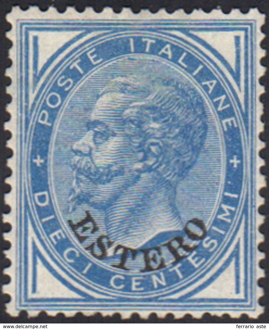 1634 EMISSIONI GENERALI 1879 - 10 Cent. Azzurro (10), Ottima Centratura, Gomma Integra, Perfetto. Bello! ... - Altri & Non Classificati