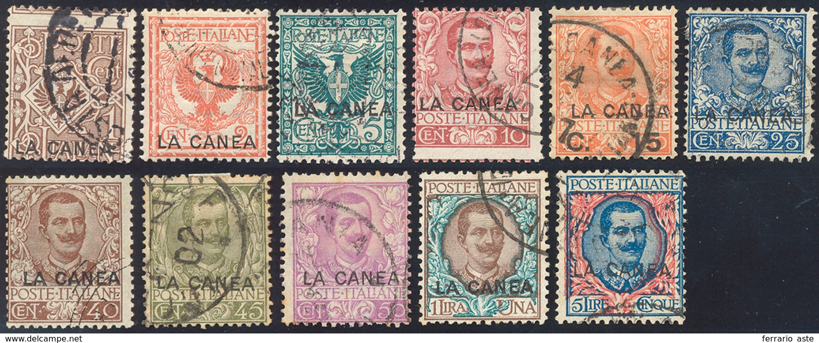 1641 LA CANEA 1905 - Soprastampati (3/13), Usati, Perfetti.... - Other & Unclassified