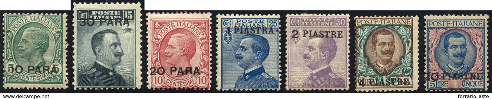1643 COSTANTINOPOLI 1908 - Prima Emissione Locale, Serie Completa (1/7), Gomma Originale, Leggera Traccia... - Other & Unclassified