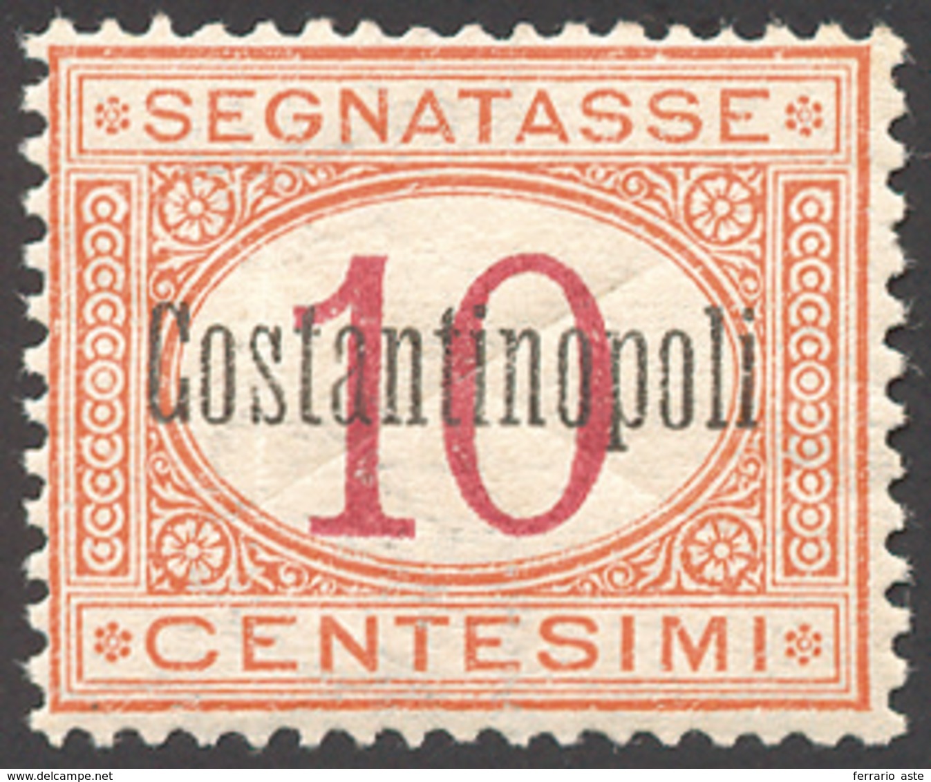 1660 COSTANTINOPOLI SEGNATASSE 1922 - 10 Cent. Arancio E Carminio, Senza Bollo Postale Di Controllo (1a),... - Other & Unclassified