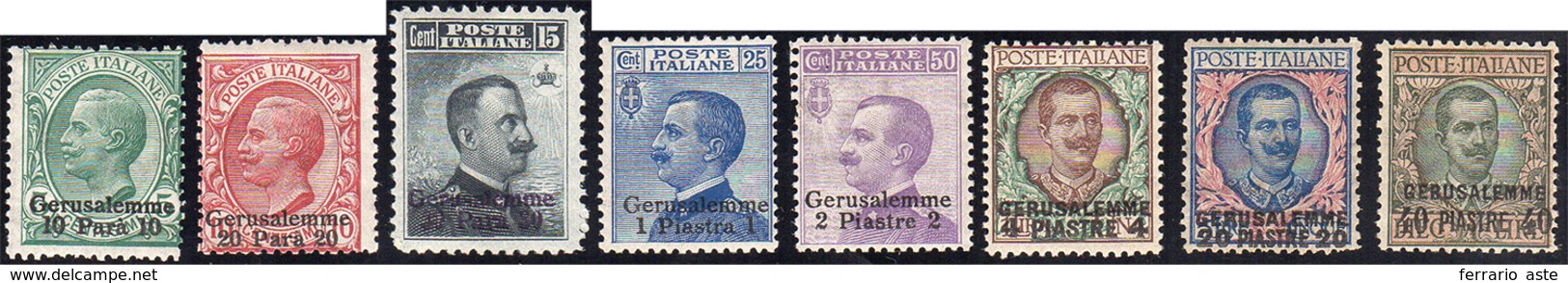 1664 GERUSALEMME 1909/11 - Soprastampati (1/8), Gomma Originale, Perfetti. A. E R.Diena E Cert. Chiavarel... - Sonstige & Ohne Zuordnung