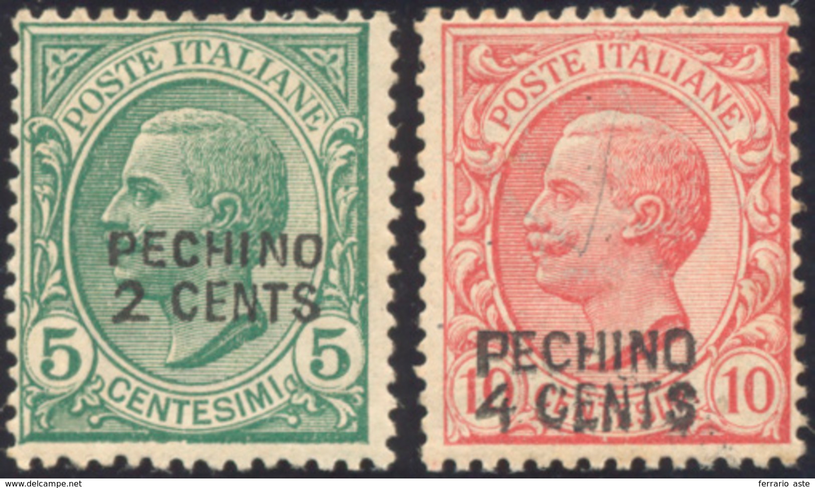 1670 PECHINO 1917 - 2 Cent. Su 5 Cent. E 4 Cent. Su 10 Cent. (1,2), Gomma Originale Integra, Perfetti. Ce... - Sonstige & Ohne Zuordnung
