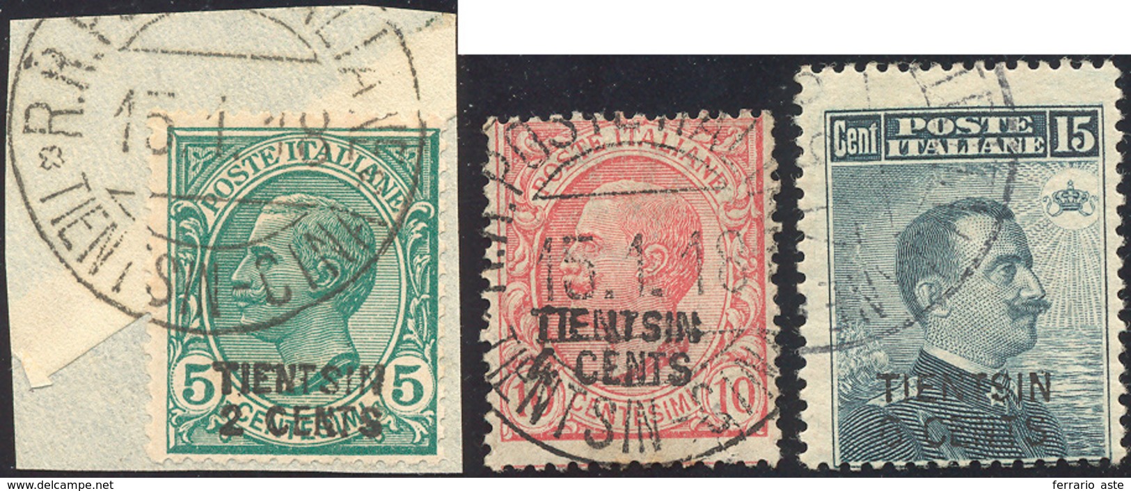 1674 TIENTSIN 1917 - Soprastampa Locale A Mano (1/3), Usati, Perfetti. Cert. Raybaudi Per Il N. 3.... - Otros & Sin Clasificación