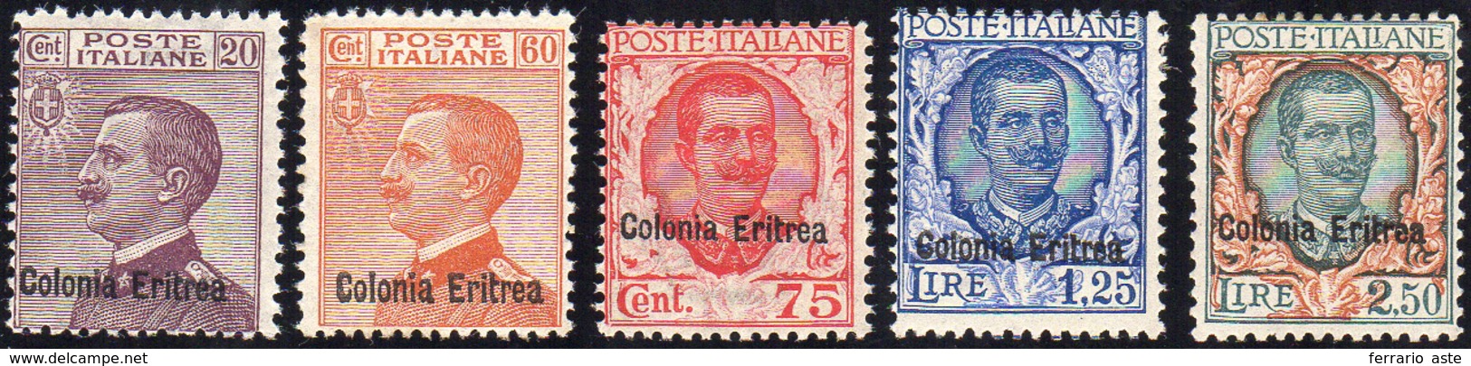 1720 1928/29 - Soprastampati (123/127), Gomma Integra, Perfetti. Raybaudi Per L'alto Valore.... - Eritrea