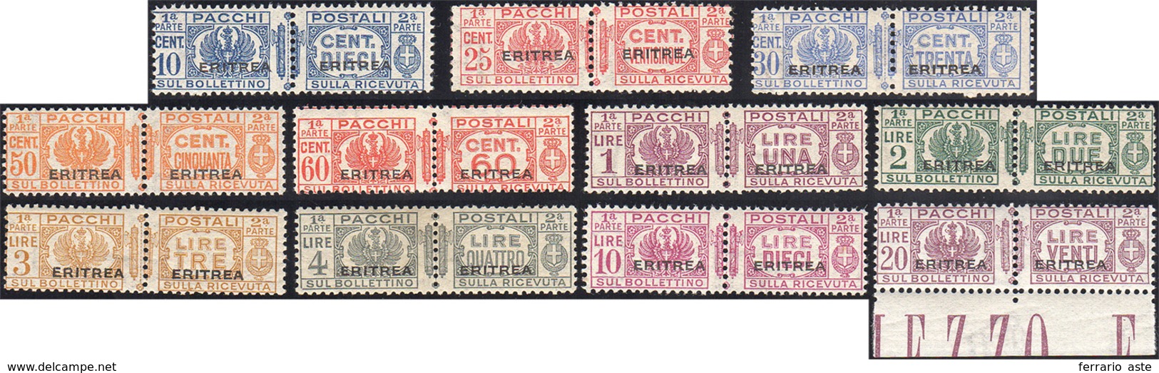 1728 PACCHI POSTALI 1927/37 - Fasci Al Centro, Serie Completa (22/32), Nuovi, Gomma Originale Integra, Pe... - Eritrea