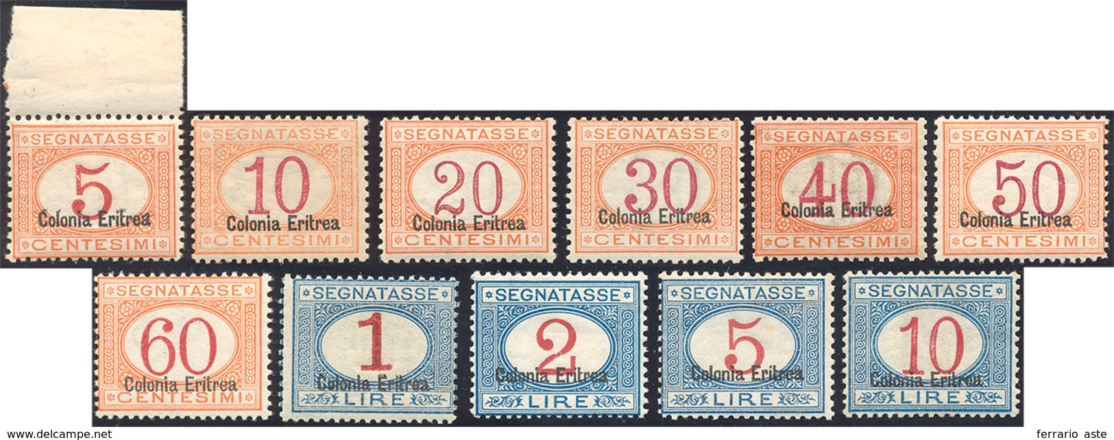 1736 SEGNATASSE 1920/26 - Soprastampati In Basso (14/24), Gomma Originale Integra, Perfetti, Ottima Centr... - Eritrea
