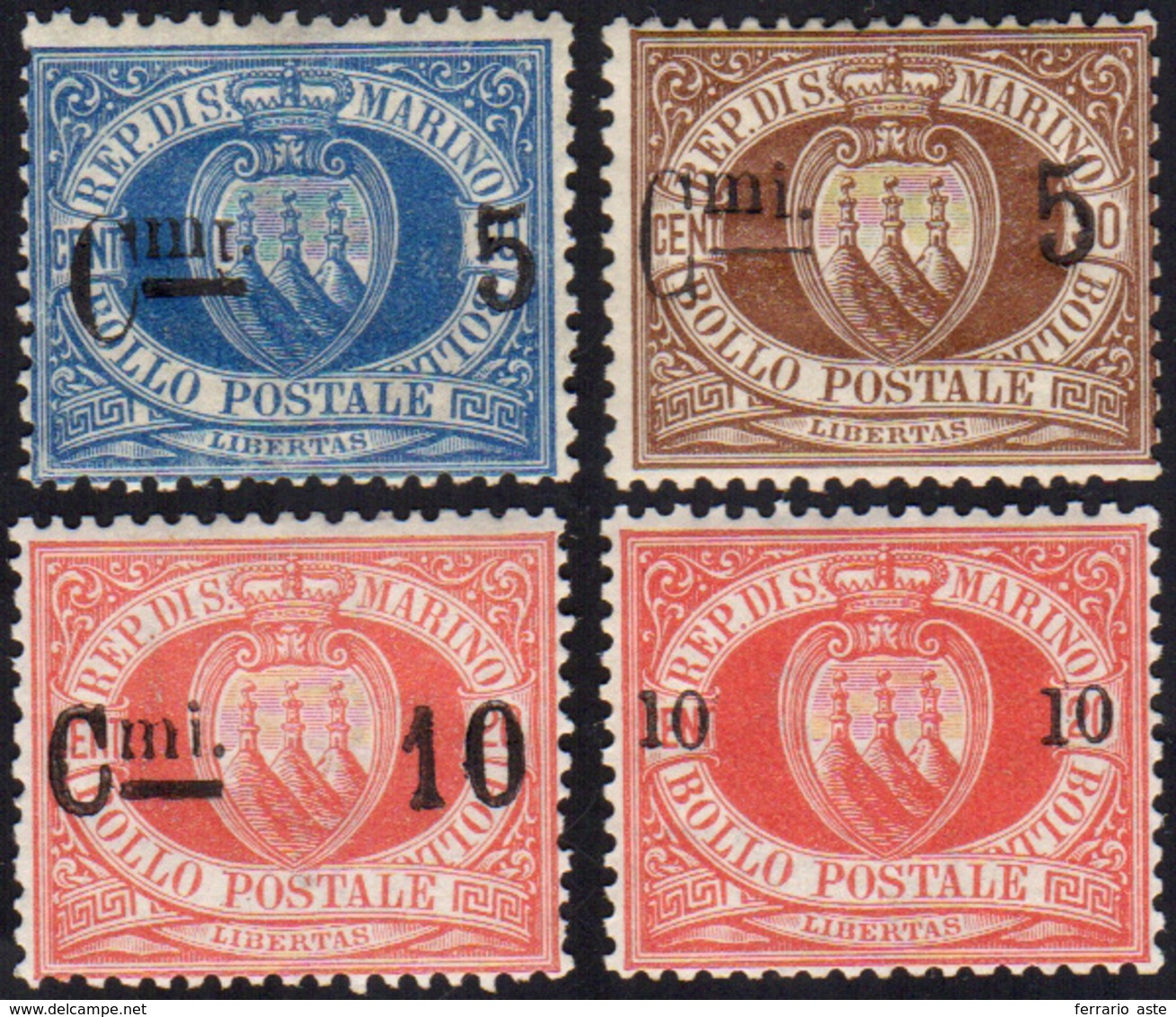 1890 1892 - Soprastampati (8/11), Discreta/buona Centratura, Gomma Integra, Perfetti. Cert. Sorani Per Il... - Otros & Sin Clasificación