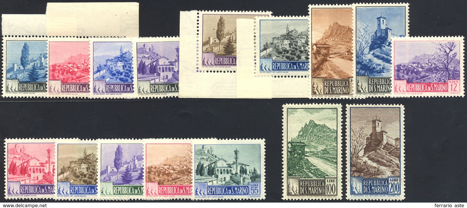 1930 1949/50 - Paesaggi (342/355), Gomma Integra, Perfetti. Cert. Colla Per I Due Alti Valori.... - Andere & Zonder Classificatie