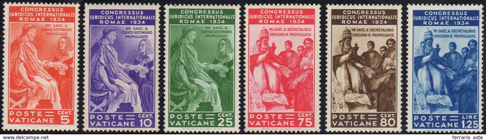 2005 1935 - Congresso Giuridico (41/46), Ottima Centratura, Gomma Integra, Perfetti. Cert. Raybaudi Per G... - Otros & Sin Clasificación