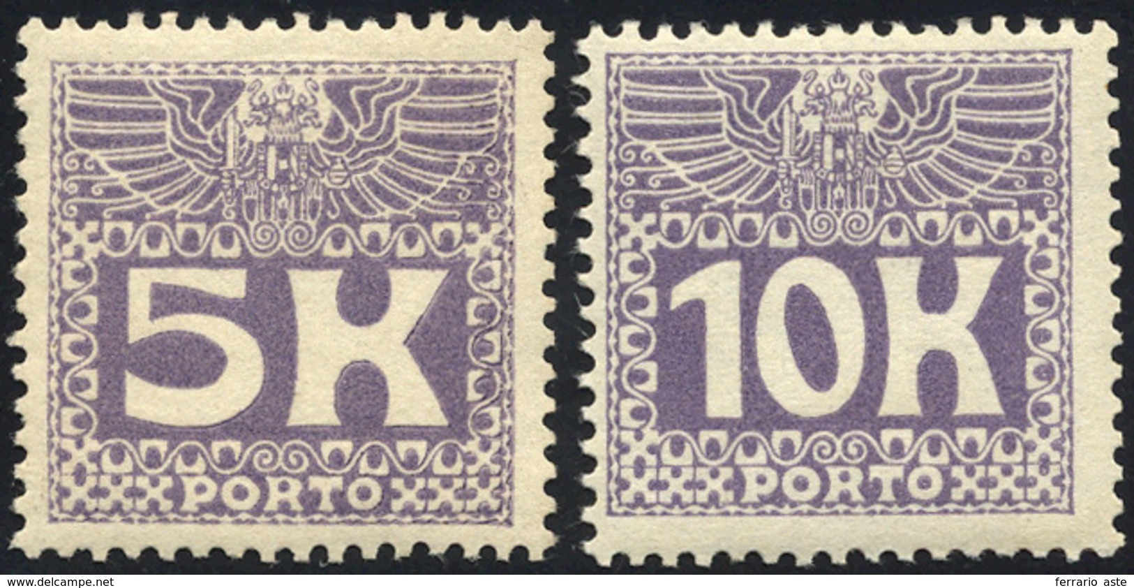 2037 AUSTRIA SEGNATASSE 1911 - Alti Valori (44/45), Gomma Integra, Perfetti. Cert. Raybaudi.... - Europe (Other)