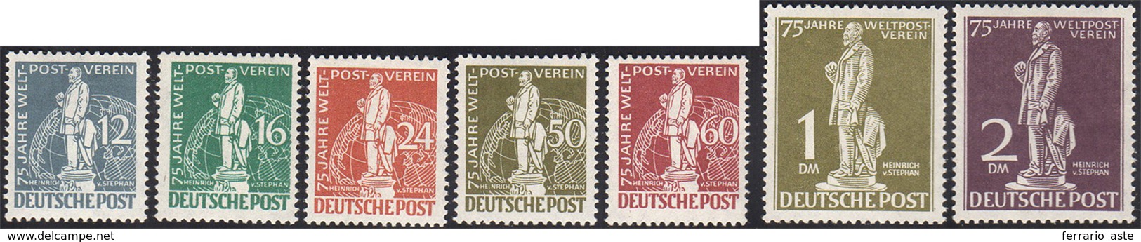 2069 GERMANIA BERLINO 1949 - UPU (21/27),  Gomma Integra, Perfetti. Cert. Caffaz Per I Quattro Alti Valor... - Europe (Other)