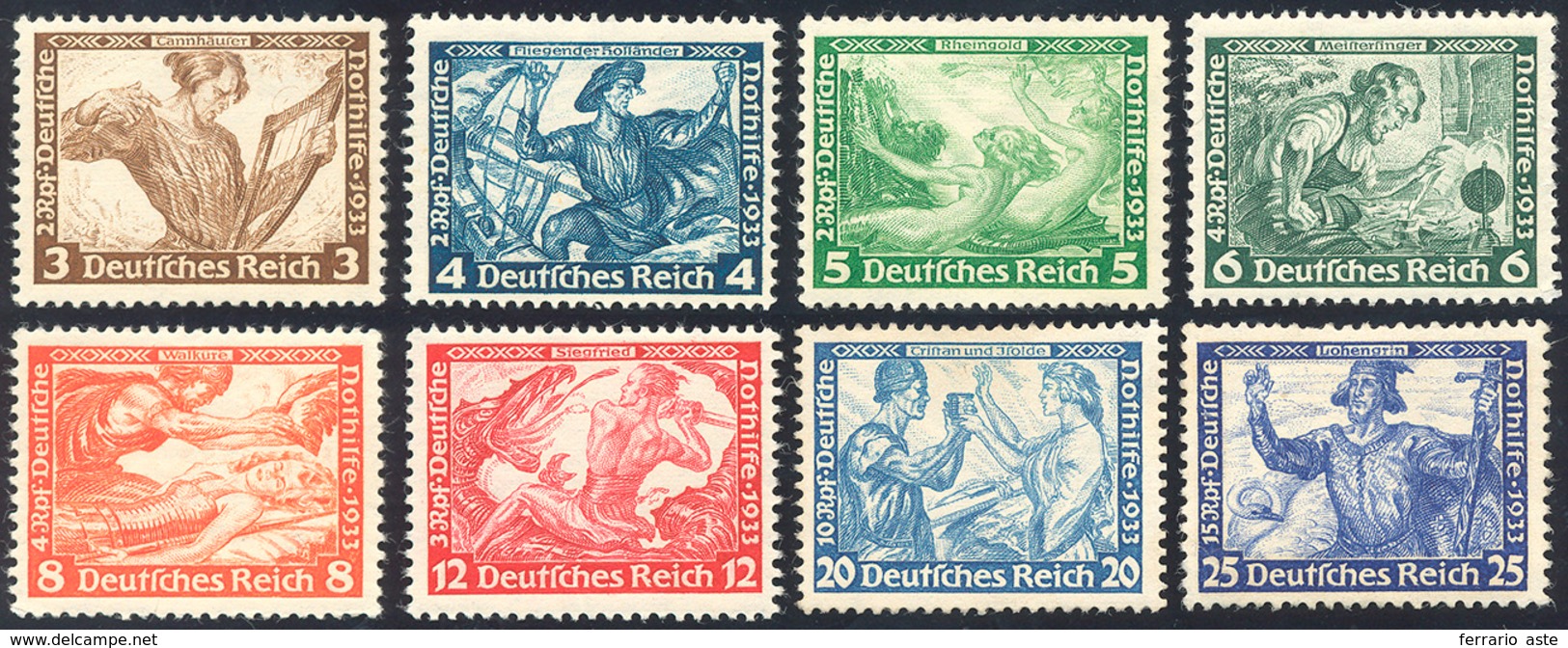 2079 GERMANIA REICH 1933 - WAGNER, Serietta Senza Il 40  + 35 P. (470/77), Dentellature Più Comuni, Gomma... - Europe (Other)