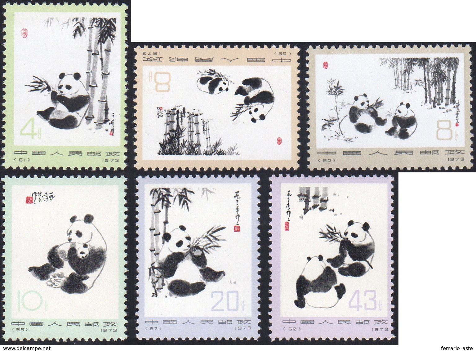 2160 1973 - Giant Panda, Complete Set Of 6 Stamps (Yv.1849/1854, M.1126/1131), O.g., MNH.... - Andere & Zonder Classificatie