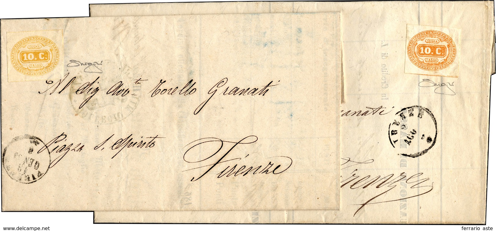 2225 REGNO D'ITALIA 1863/1864 - Lotto Di Due Lettere Dal Collegio Militare Di Firenze Per Città, Entrambe... - Other & Unclassified