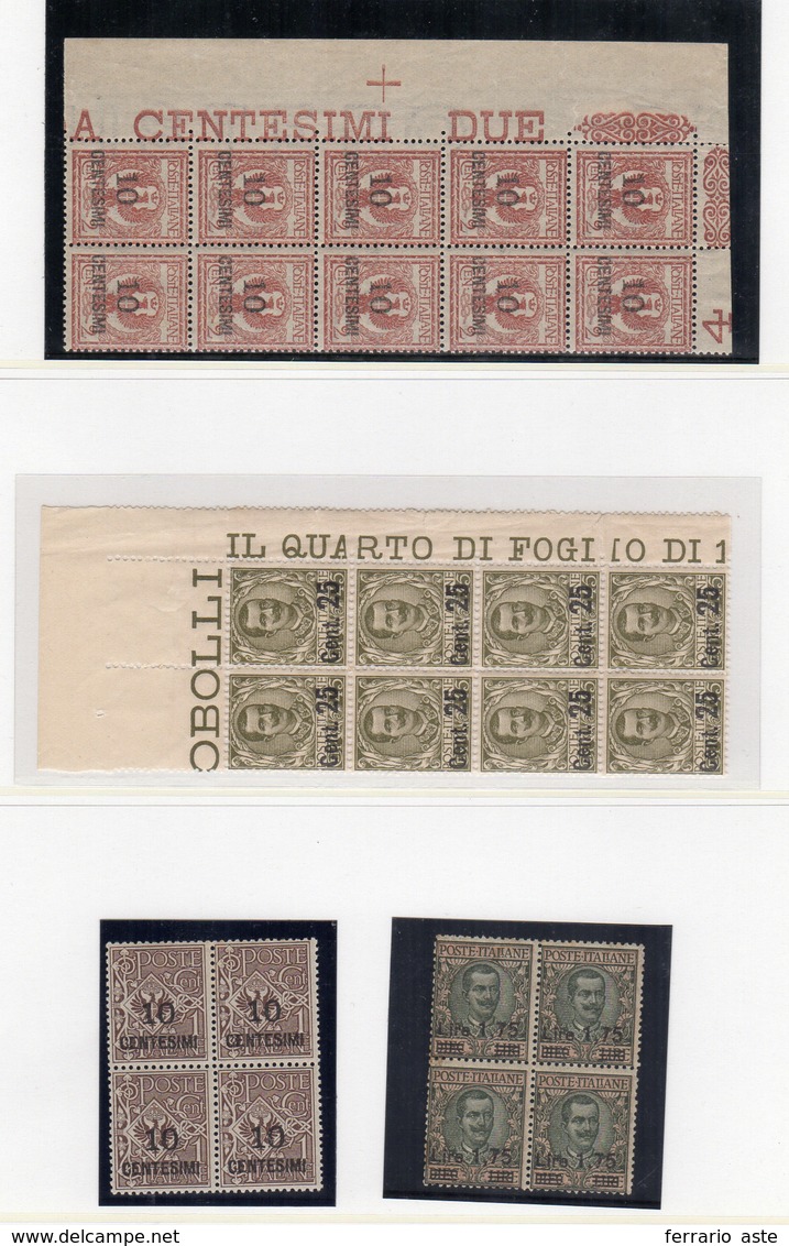 2229 REGNO D'ITALIA 1901/1926 - Bell'insieme Di Esemplari Nuovi E Blocchi Usati Delle Varie Serie Floreal... - Andere & Zonder Classificatie