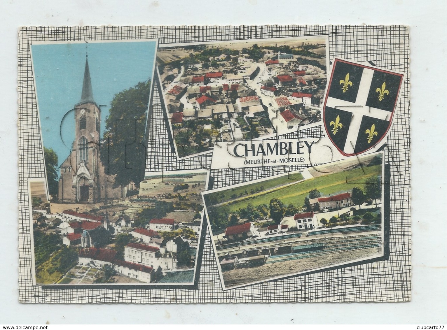 Chambley-Bussières (54) : 4 Vues Aériennes Générales Avec Blason Dont La Gare  En 1967 GF. - Chambley Bussieres