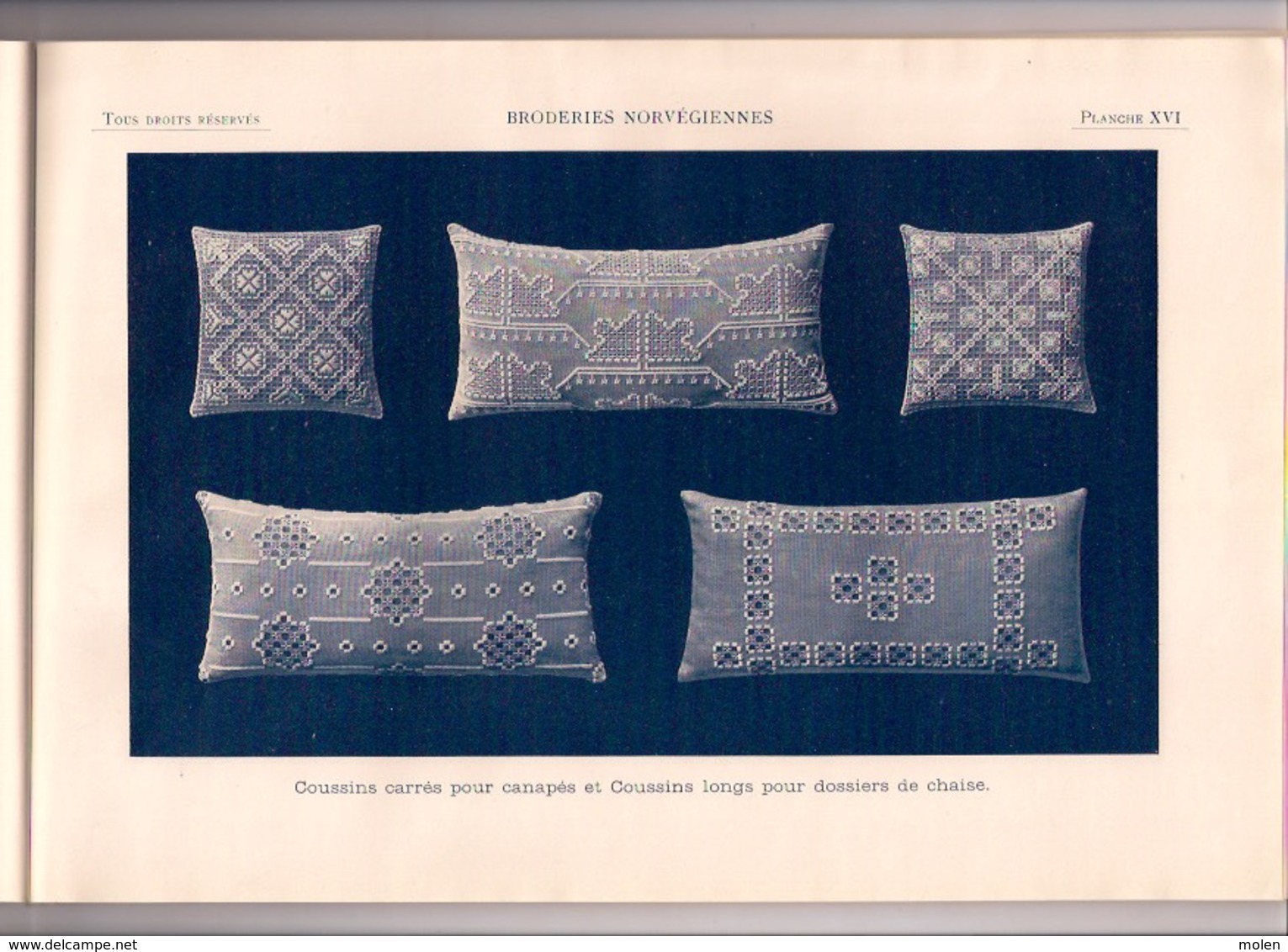 BRODERIES NORVEGIENNES BIBLIOTHEQUE DMC ca1930 BRODERIE D.M.C. POINT DE CROIX CROSS STITCH KRUISSTEEK DENTELLE Z252