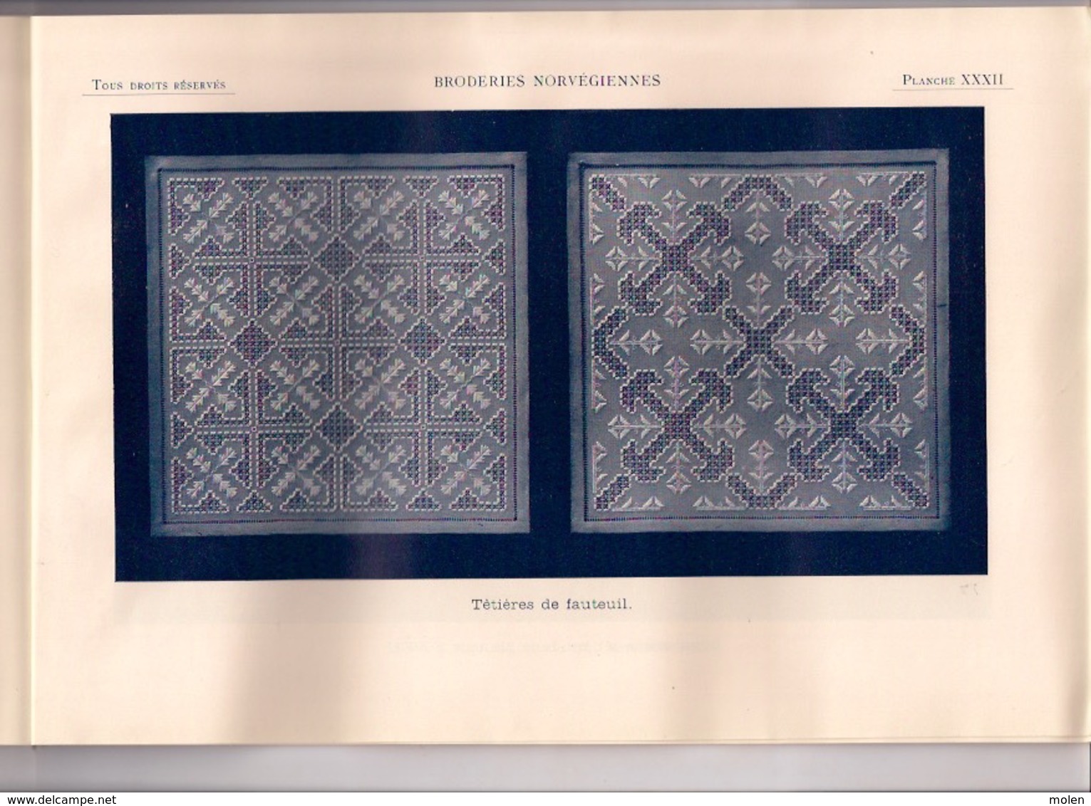 BRODERIES NORVEGIENNES BIBLIOTHEQUE DMC ca1930 BRODERIE D.M.C. POINT DE CROIX CROSS STITCH KRUISSTEEK DENTELLE Z252