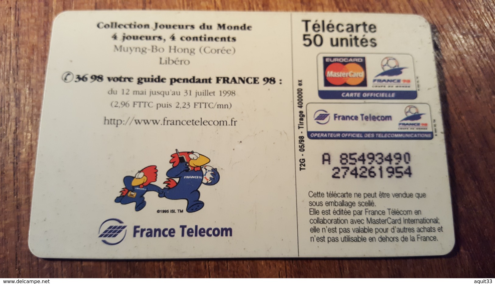 TELECARTE FRANCE F861 HONG JOUEUR DE FOOT JD - 1998