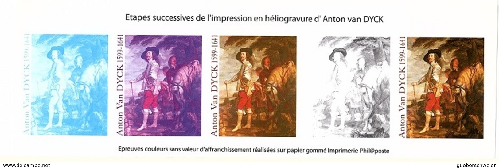 FRANCE BLOC ETAPES SUCCESSIVES D'IMPRESSION Anton Van DYCK - Autres & Non Classés