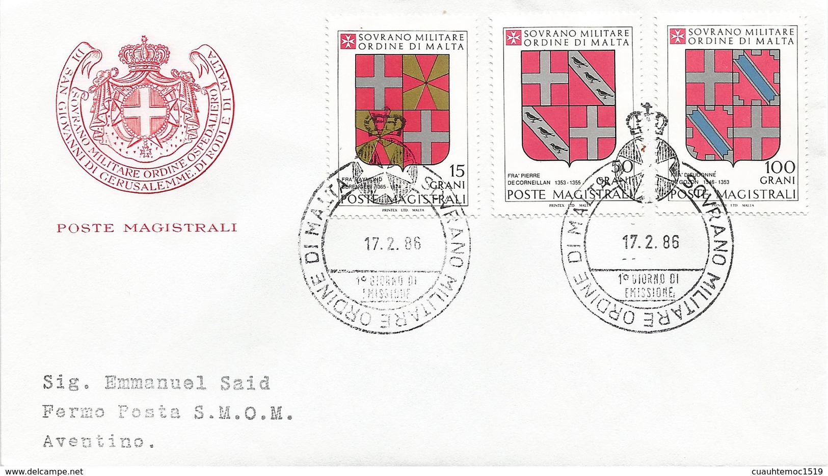 Malta - Malteserorden 1986: 2x FDC Mit Nr. 251-255 #X77 - Malta (Orden Von)