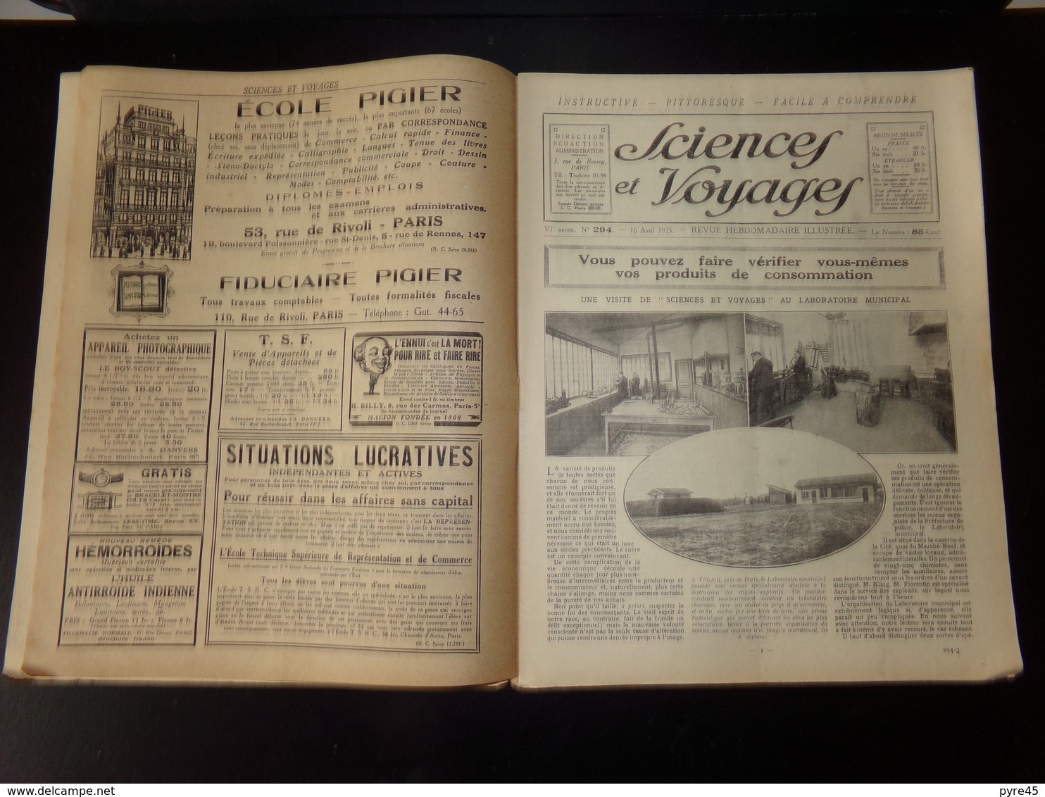 " Sciences Et Voyages " N° 294 ,1925, " C'est Avec Une Outre Qu'ils Gonflent Que Les Indiens Traversent Les Rivières " - 1900 - 1949