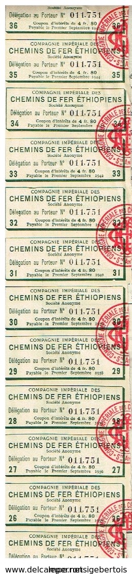 Action Ancienne - Compagnie Impériale Des Chemins De Fer Ethiopiens - Bon De Délégation De 1910 - Ferrovie & Tranvie