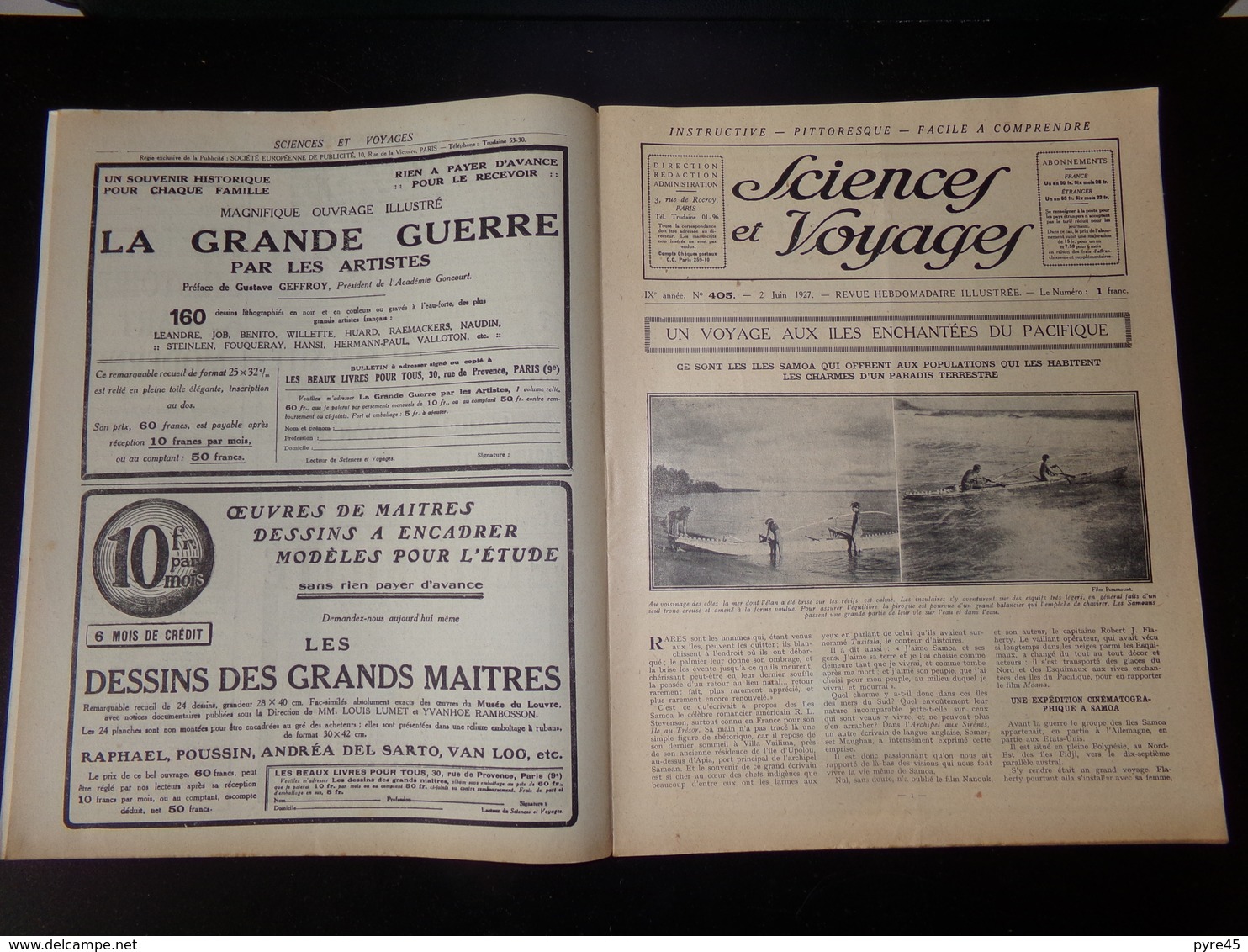 " Sciences Et Voyages " N° 405, Juin 1927, " Un Avaleur De Serpents " - 1900 - 1949